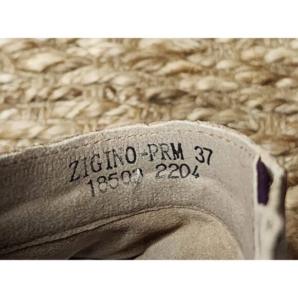 NEW L’Artiste Zigino Camel Multicolored Floral Leather Woven Slip-On Clogs Sz 37 - Picture 10 of 12